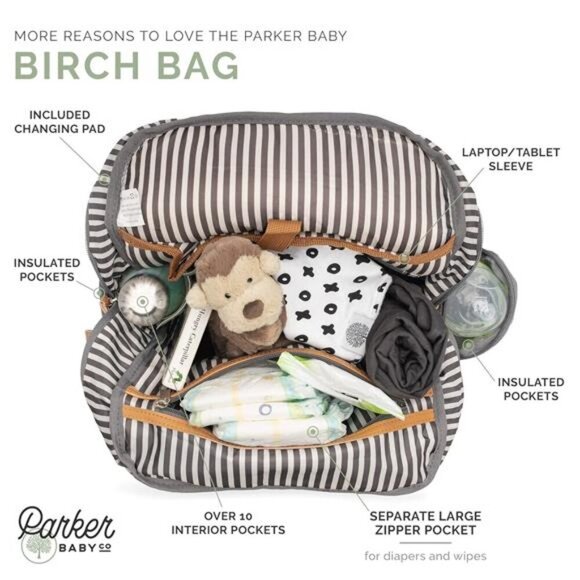 Baby Diaper Backpack - Large Diaper Bag with Insulated Pockets, Stroller Straps main image 5